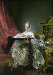 Madame de Pompadour aan haar borduurraam